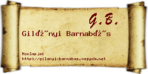 Gilányi Barnabás névjegykártya